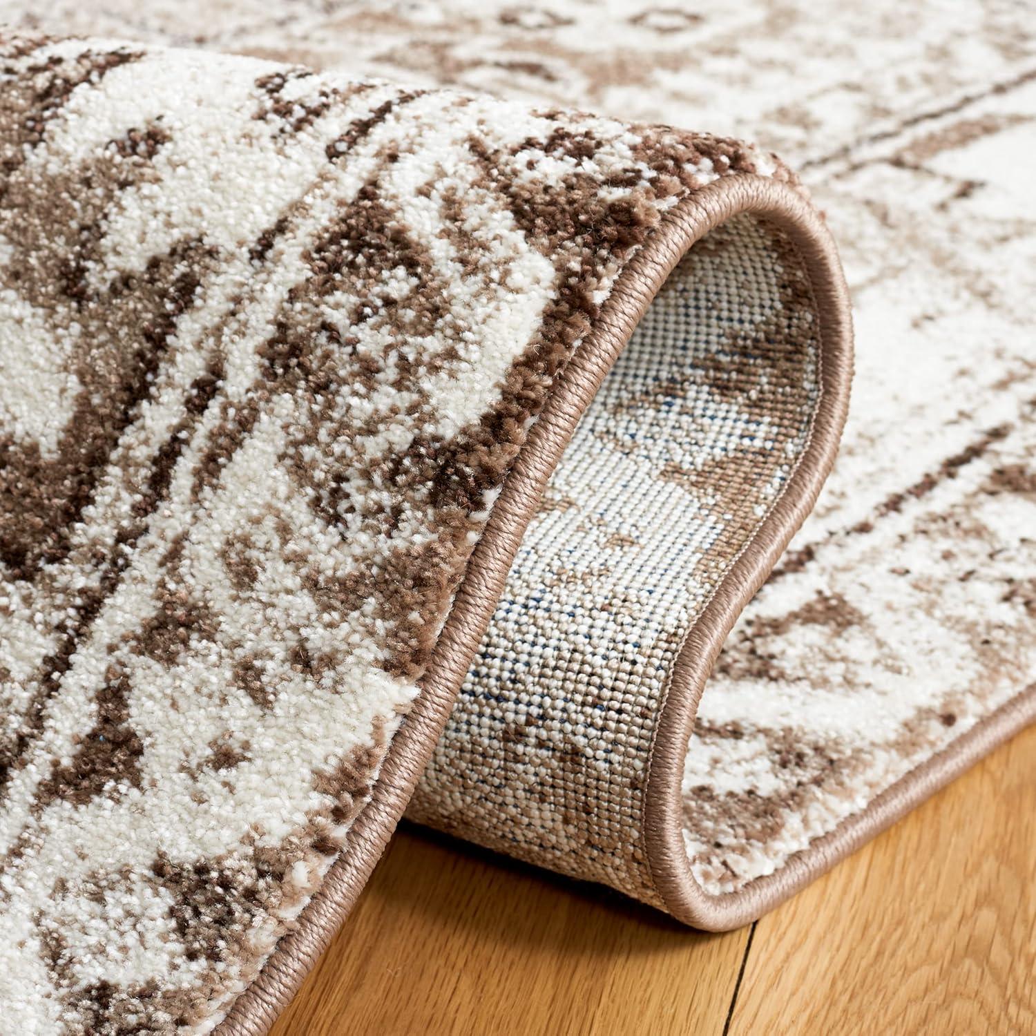 Vintage Hamadan VTH211 Power Loomed Area Rug - Brown/Ivory - 8'x10' - Safavieh.