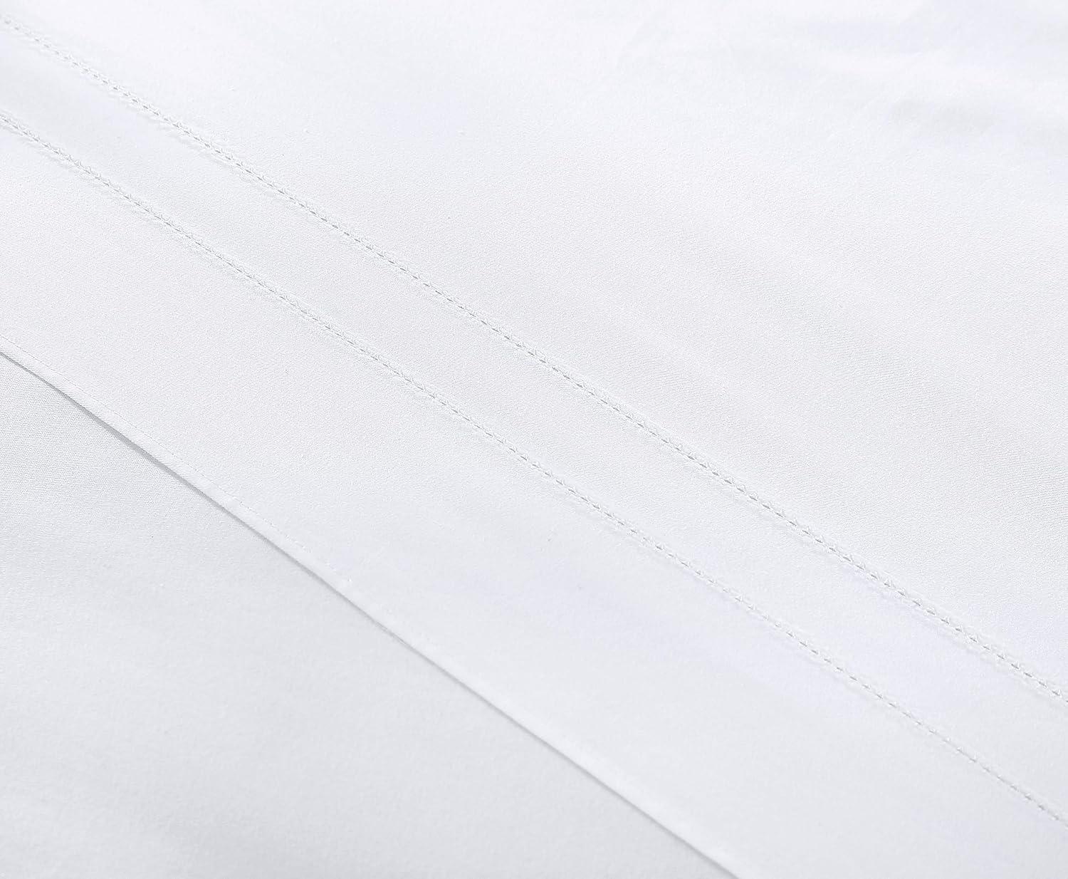 Solid White Cotton Pleated Queen Bed Skirt