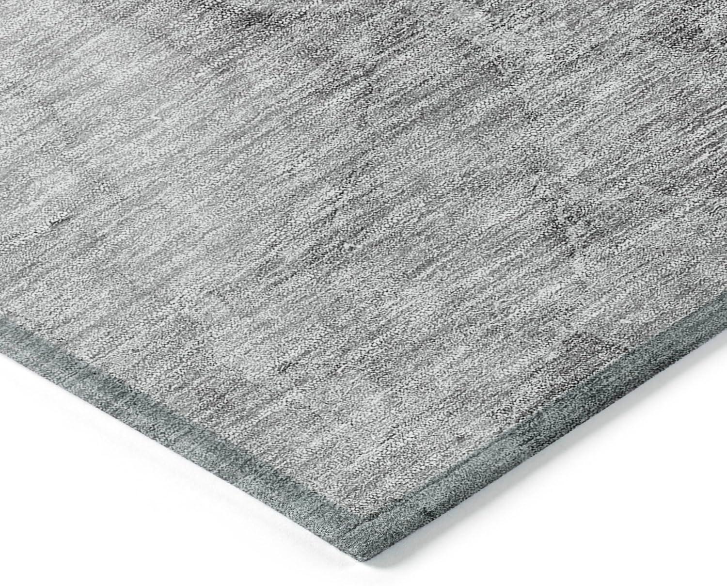 Gray Rectangular Machine Washable Indoor Outdoor Area Rug