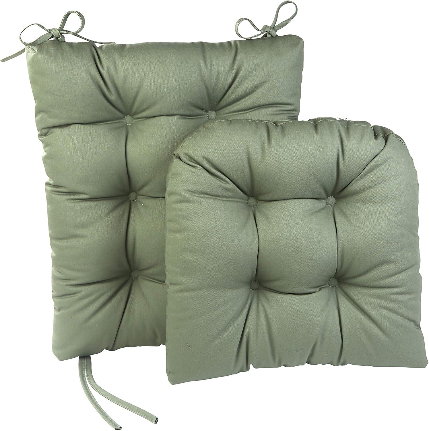 Celadon Green Cotton Rocking Chair Cushion Set, 17x17 Inches