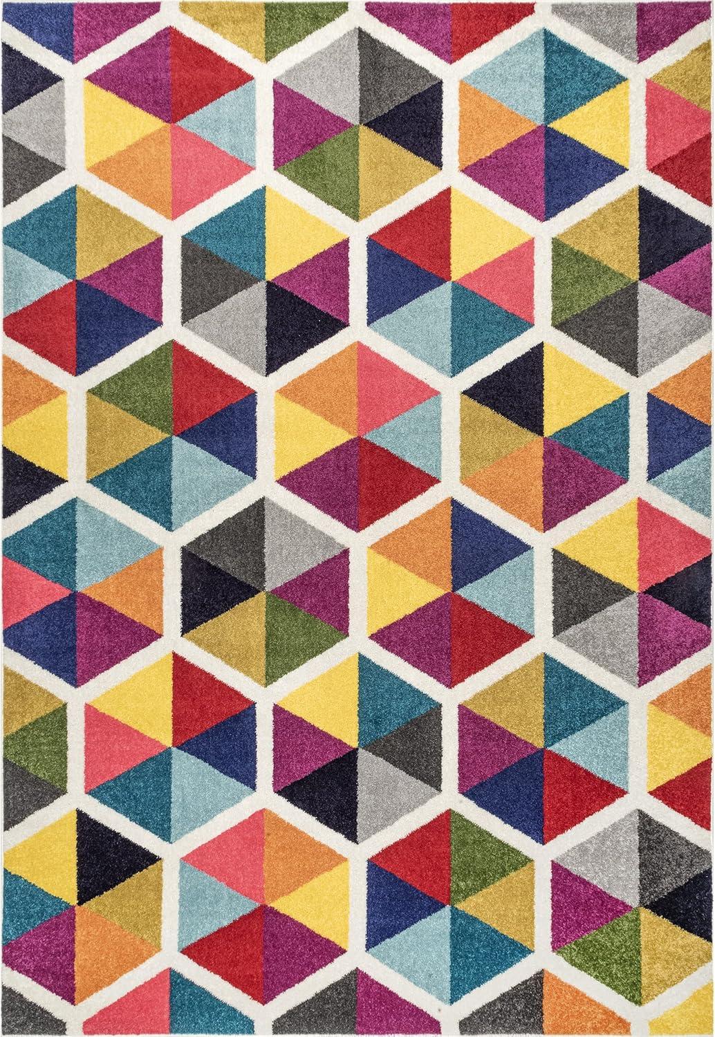 Maris Multicolor Geometric 5x8 Polypropylene Area Rug