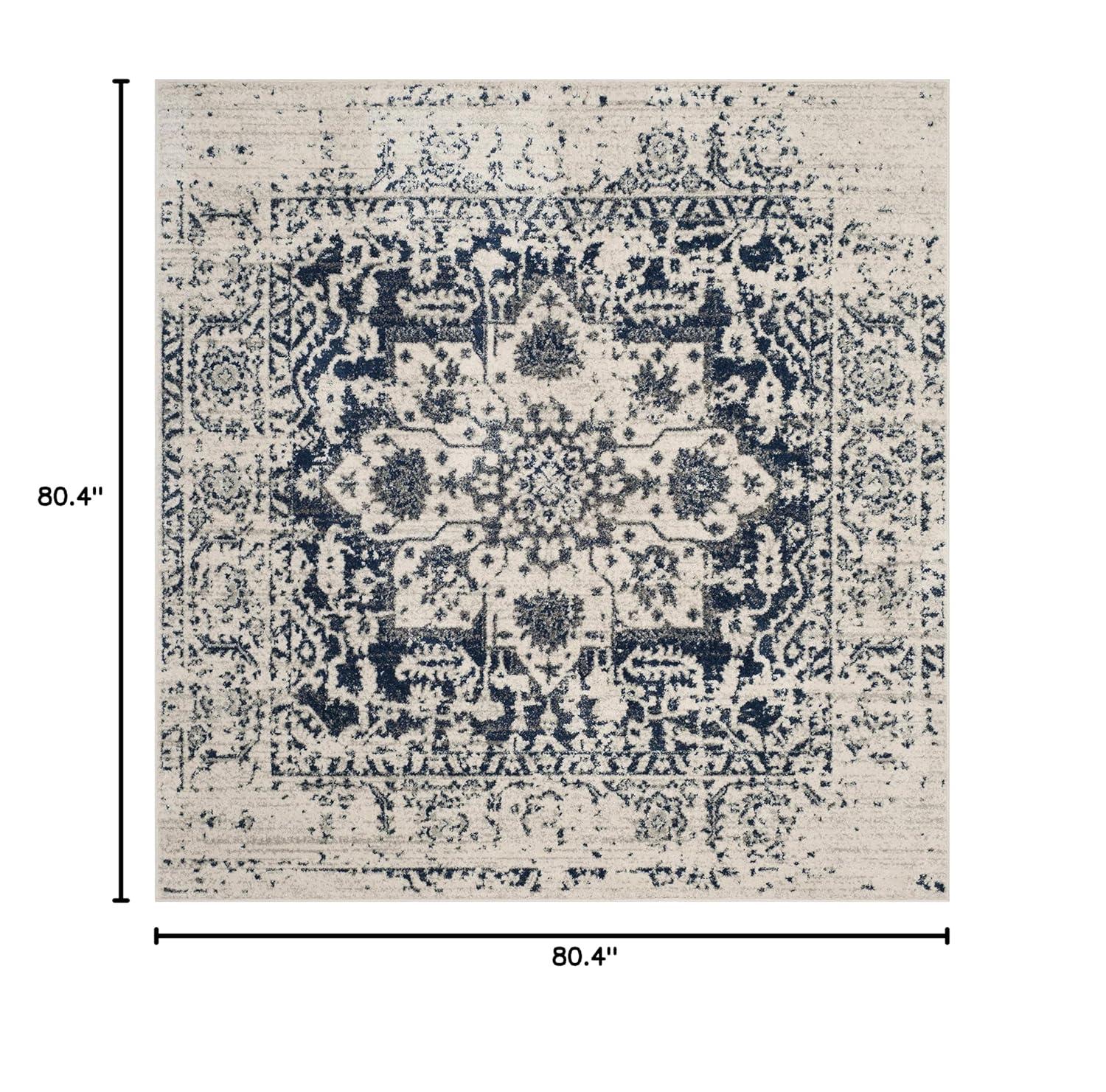 Madison MAD603 Power Loomed Indoor Area Rug - Grey/Ivory - 6'7"x6'7" - Safavieh