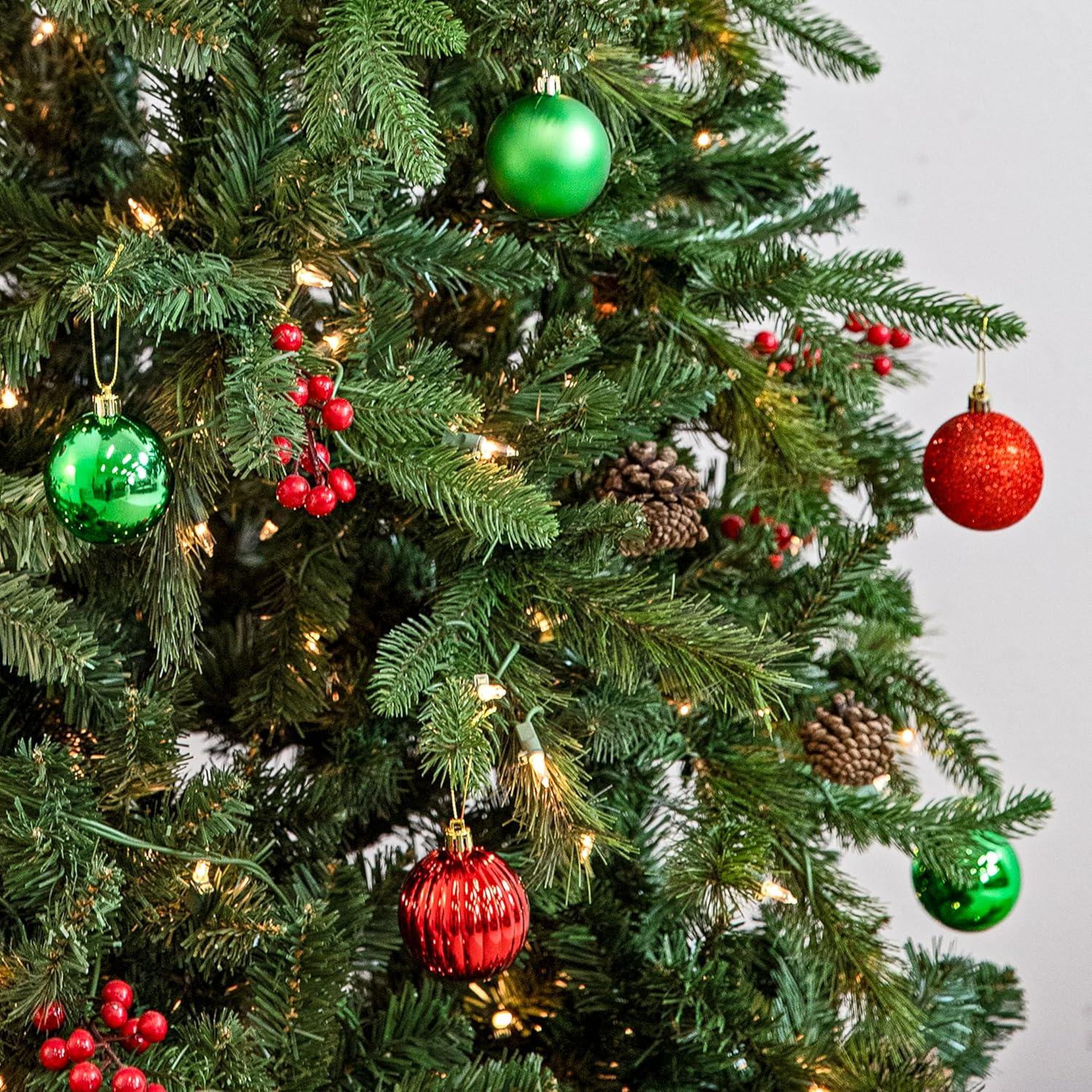Sunnydaze Indoor Christmas Holiday Tree Shatterproof Merry Medley Ball Ornaments with Hooks - 2" - Turquoise and Blue - 24pc