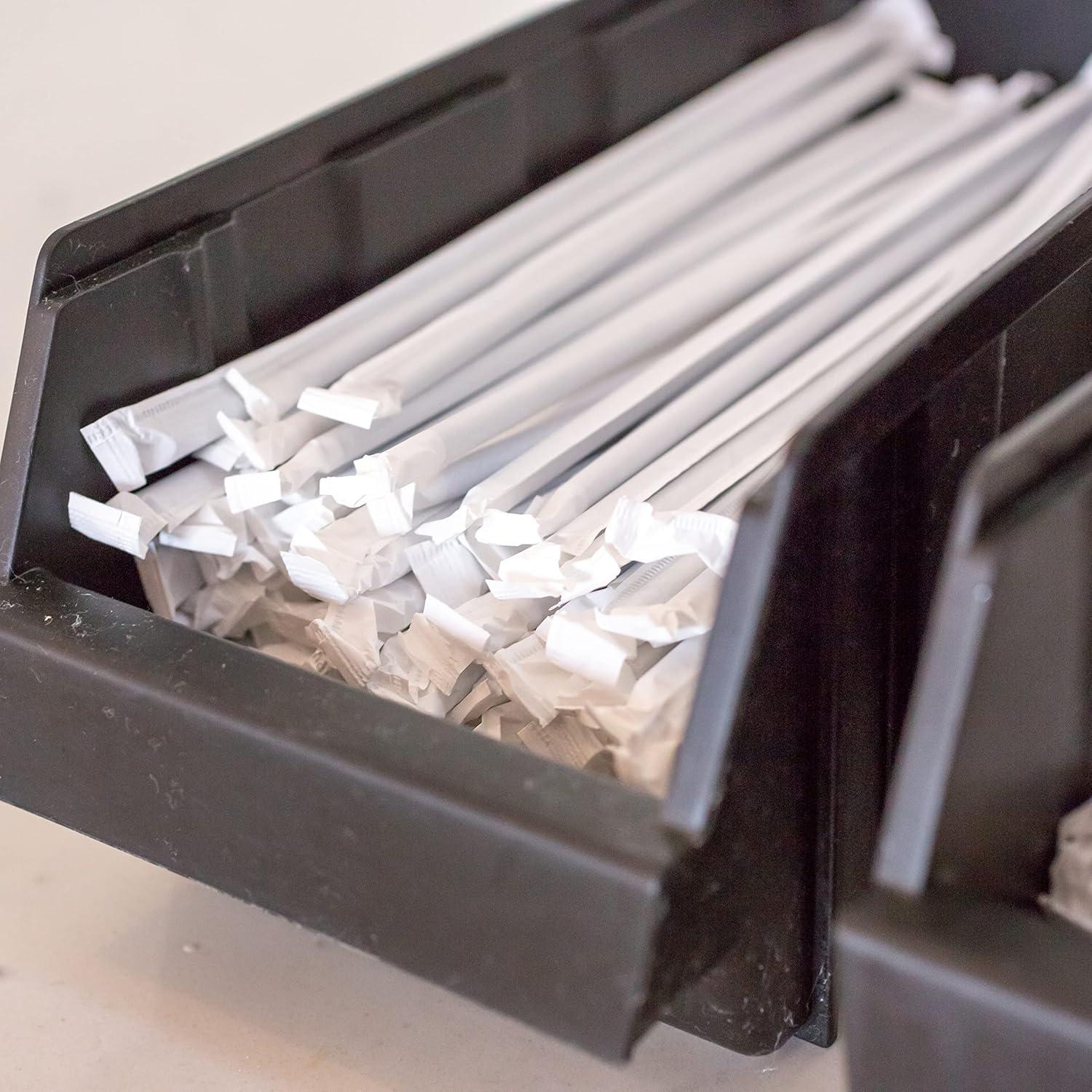 CrystalWare 7.75” Flexible Wrapped Straws 400 Per Pack - White