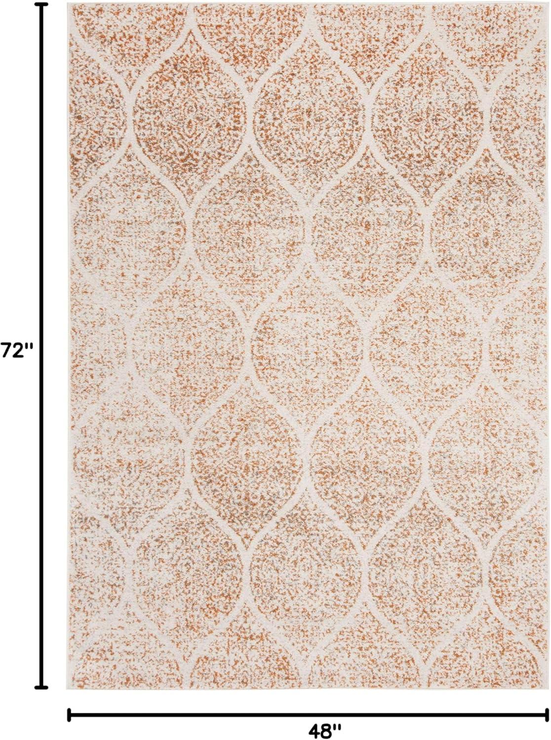 Madison MAD604 Power Loomed Indoor Area Rug - Cream/Orange - 4'x6' - Safavieh