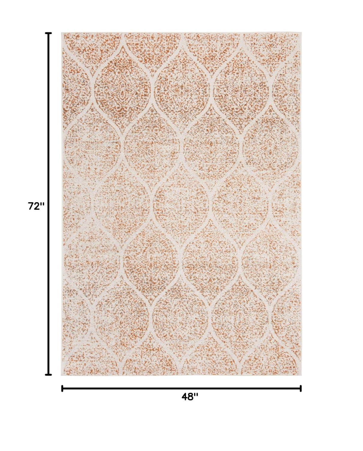 Madison MAD604 Power Loomed Indoor Area Rug - Cream/Orange - 4'x6' - Safavieh