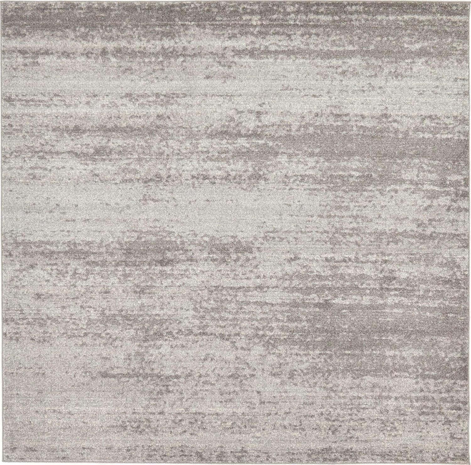 Unique Loom Del Mar Collection Area Rug - Lucille (7' 10" Square, Gray/ Ivory)