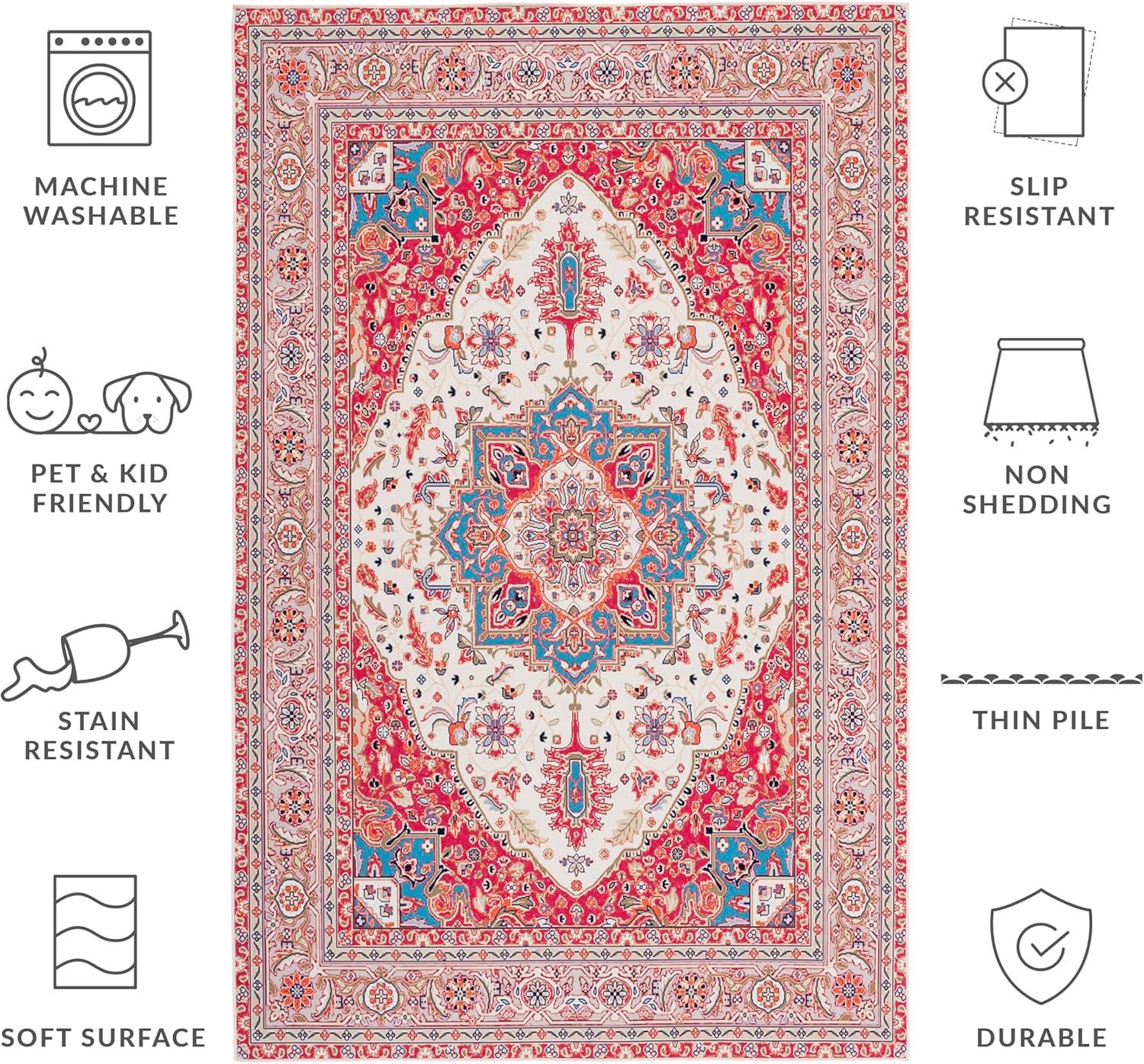 Bungalow Rose Tucson Performance Machine Washable Oriental Rug