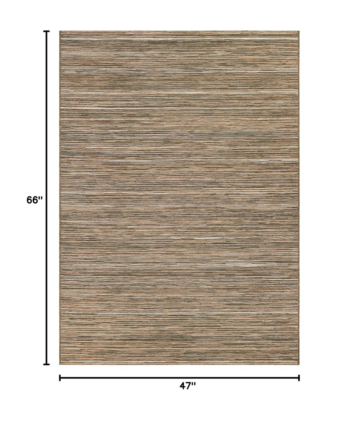 Couristan Cape Hinsdale Indoor / Outdoor Area Rug, Brown-Ivory, 3'11" x 5'6"