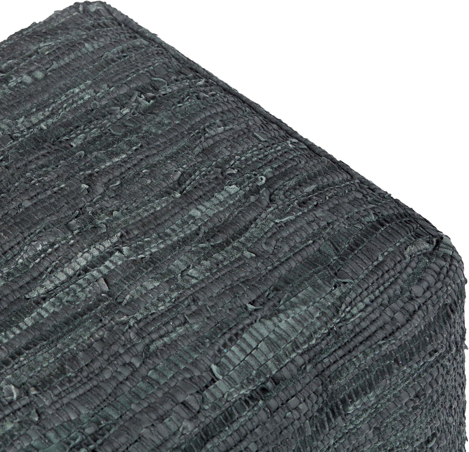 Simpli Home Fredrik 18"W Genuine Buffalo Leather Square Pouf & Reviews | Wayfair