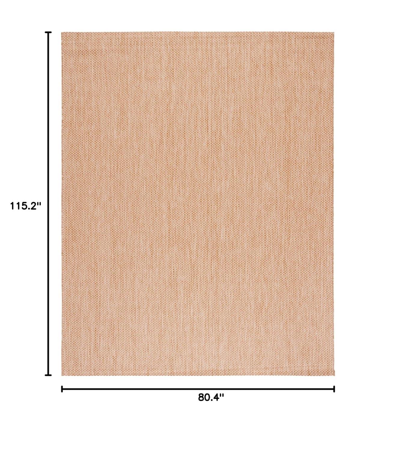SAFAVIEH Courtyard Finnian Solid Dotted Indoor/Outdoor Area Rug, 6'7" x 9'6", Natural/Cream