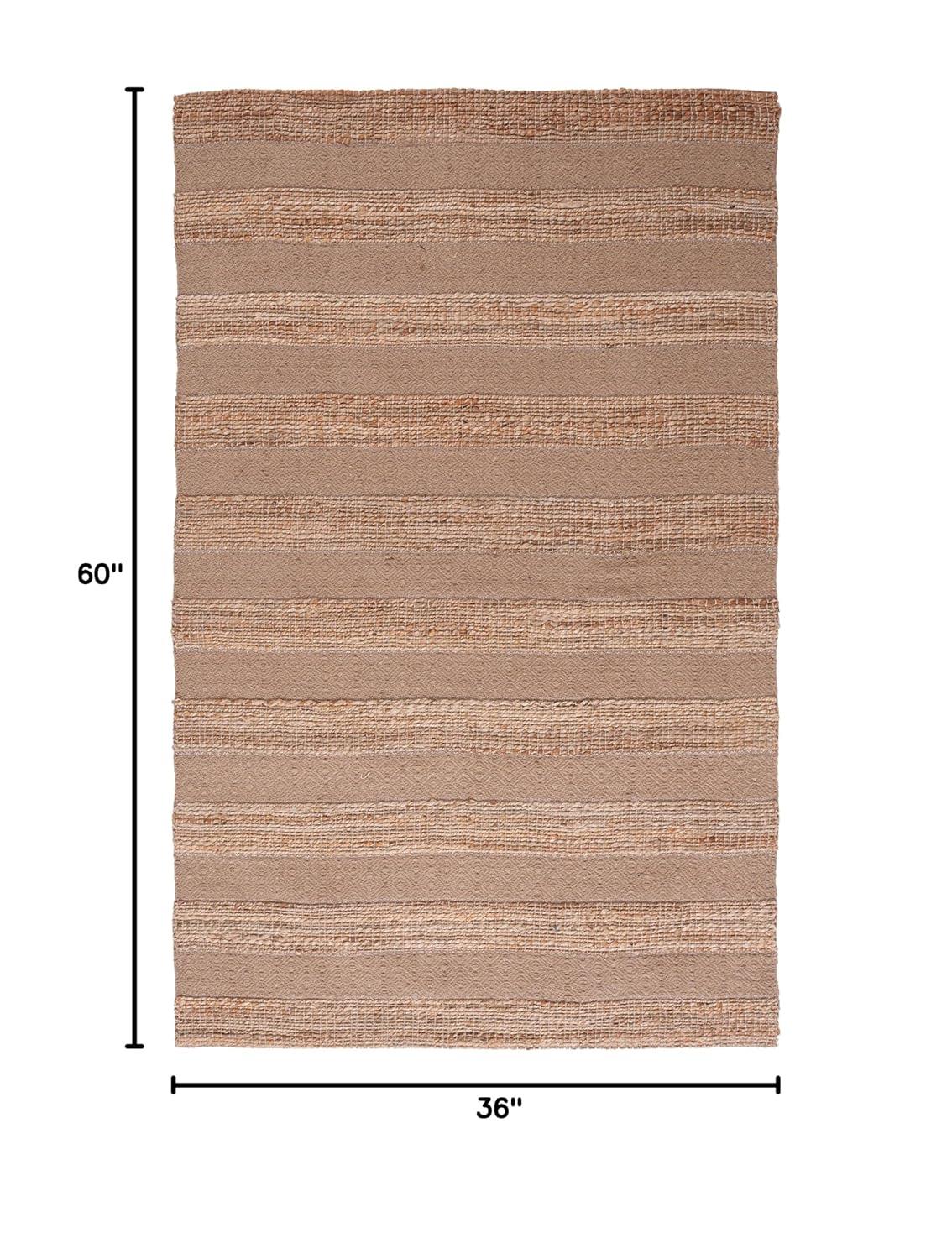 Natural Fiber NFB653 Flat Weave Indoor Accent Rug - Taupe/Natural - 3'x5' - Safavieh