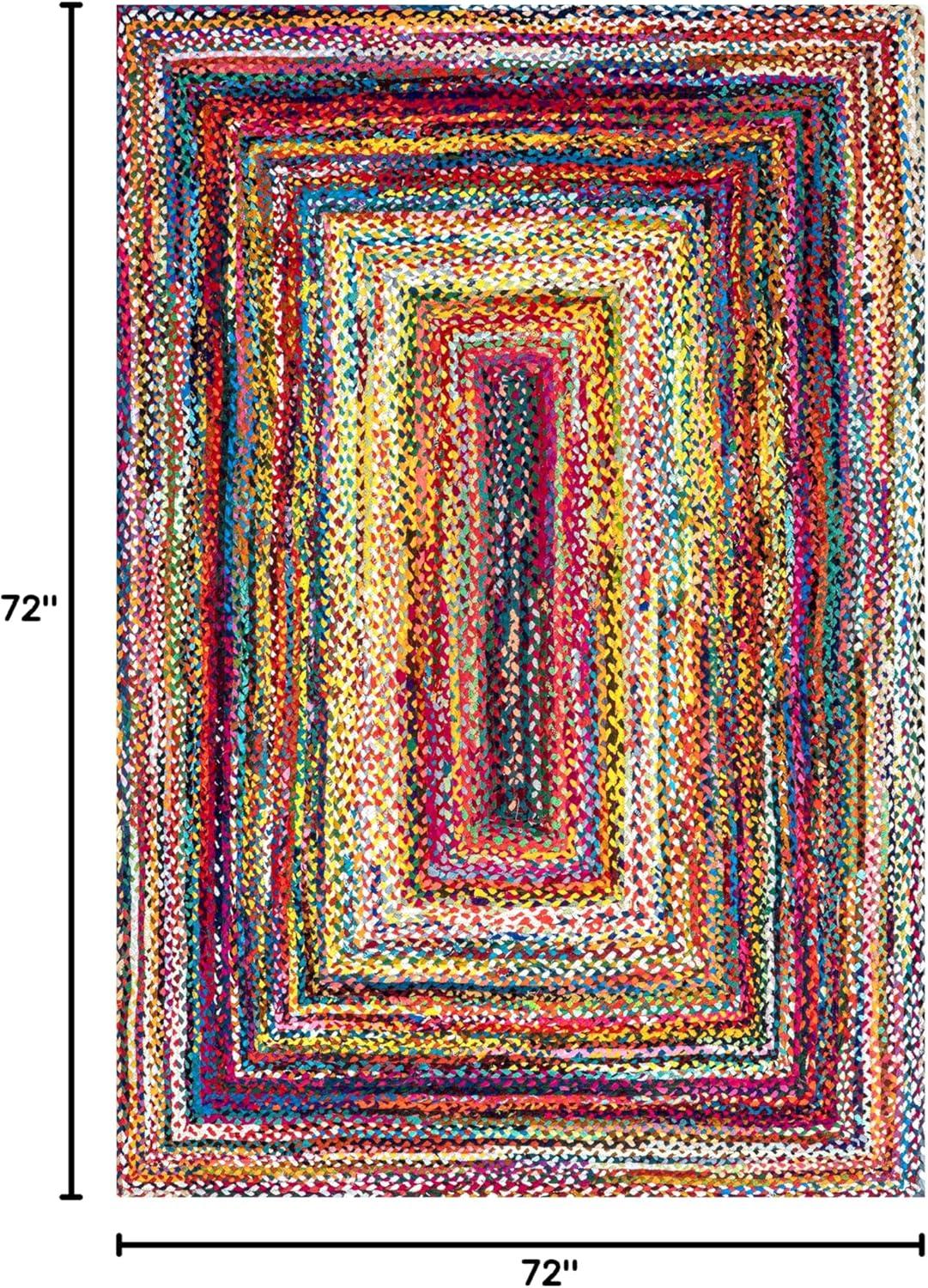 Nuloom Tammara Bohemian Hand Braided Indoor Area Rug, Square 6', Multi