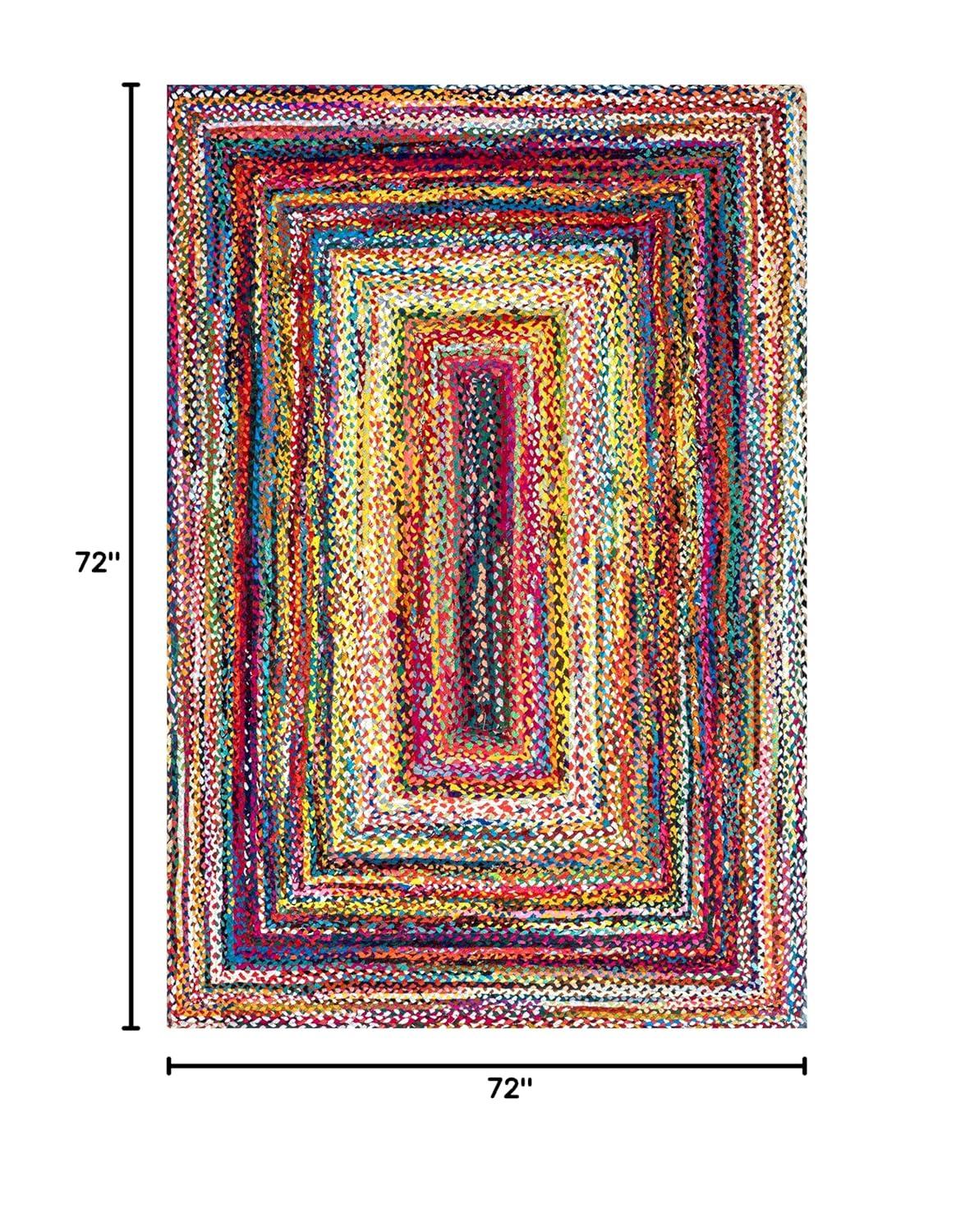 Nuloom Tammara Bohemian Hand Braided Indoor Area Rug, Square 6', Multi