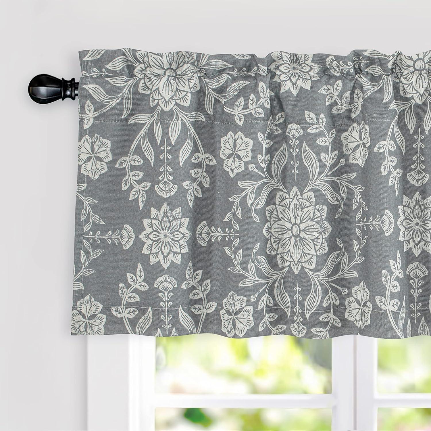 DriftAway Twyla Floral Tailored 52'' W Window Valance