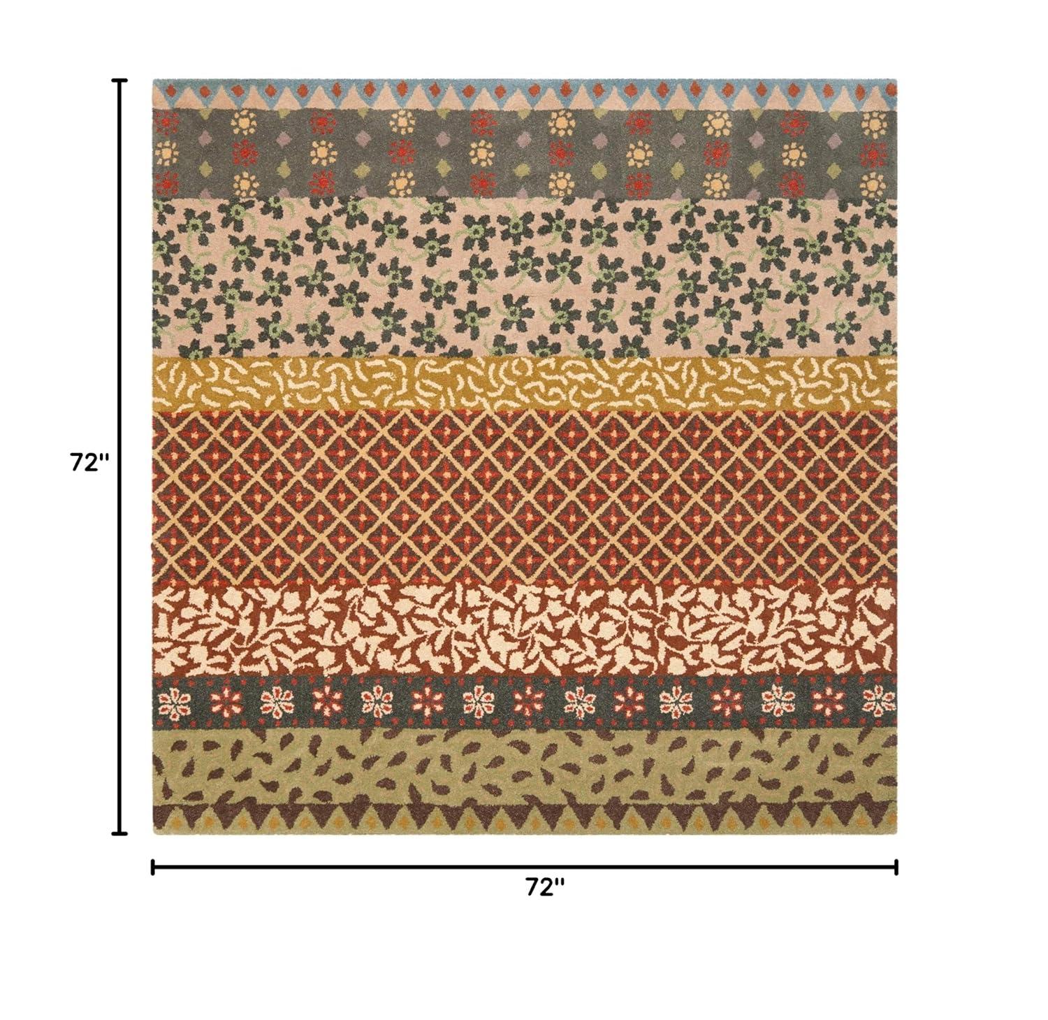 Bella BEL351 Hand Tufted Area Rug - Ivory/Multi - 6'x6' - Safavieh.