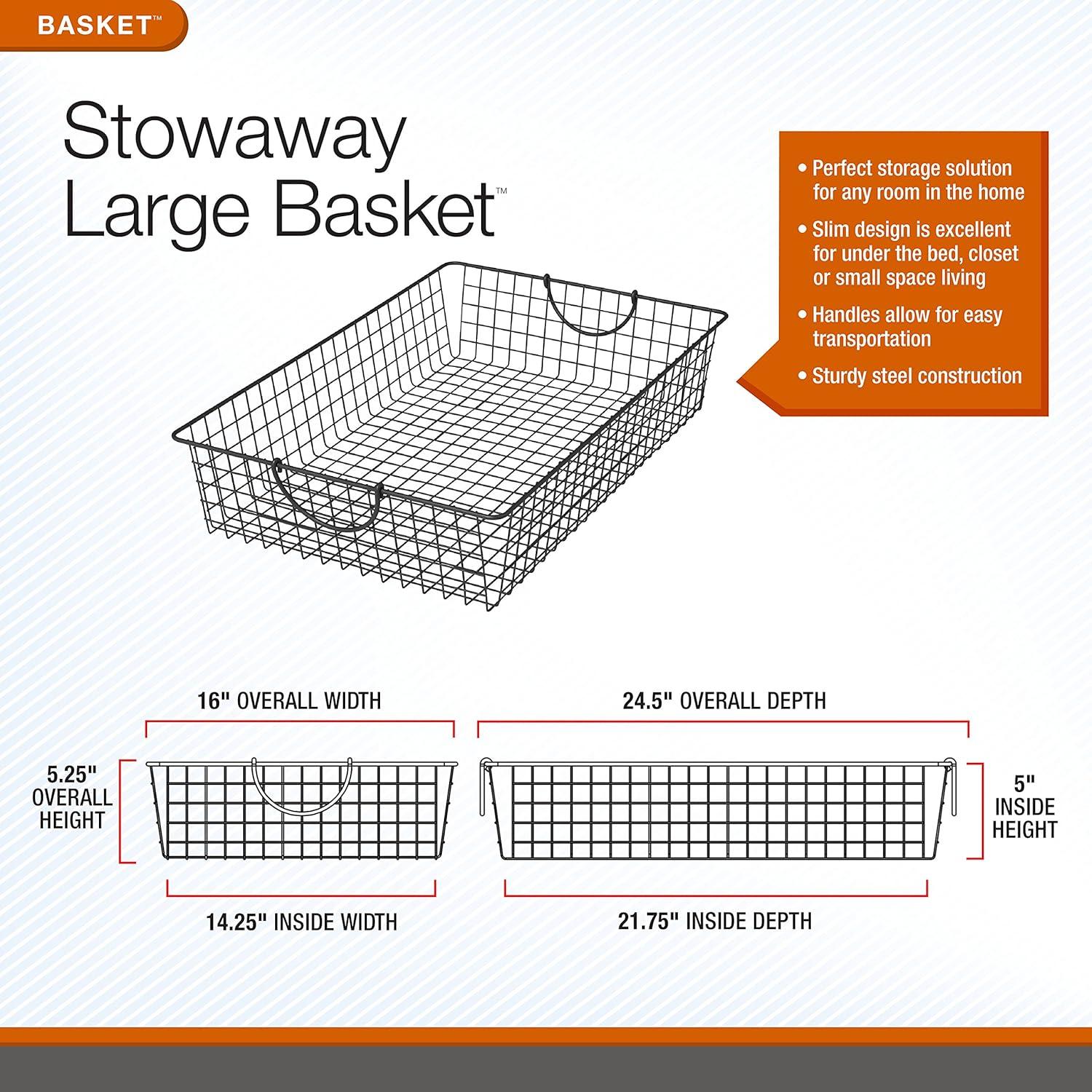 Modern Industrial Gray Steel Rectangular Storage Basket