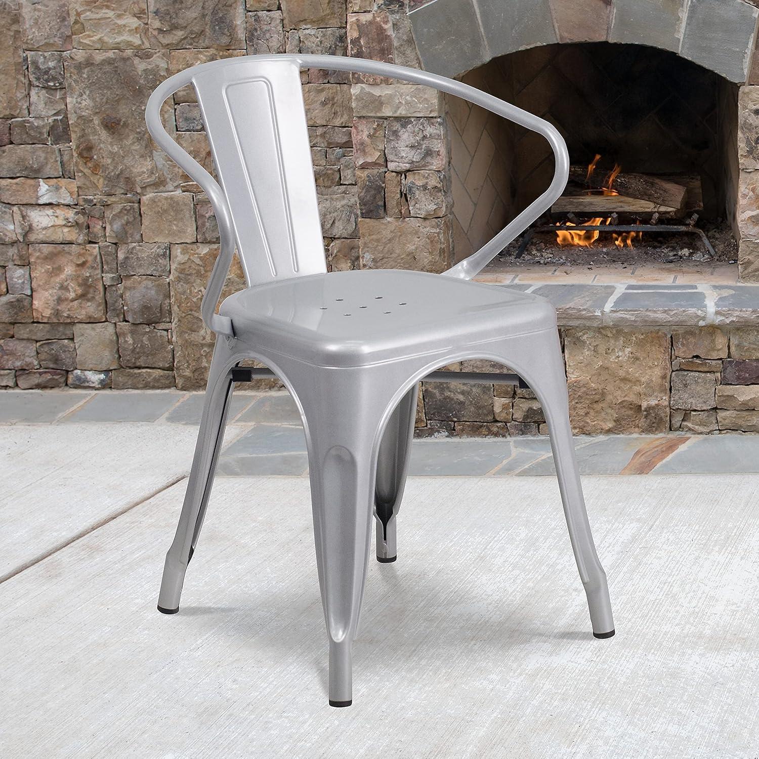 Hucheson Metal Indoor-Outdoor Chair with Arms