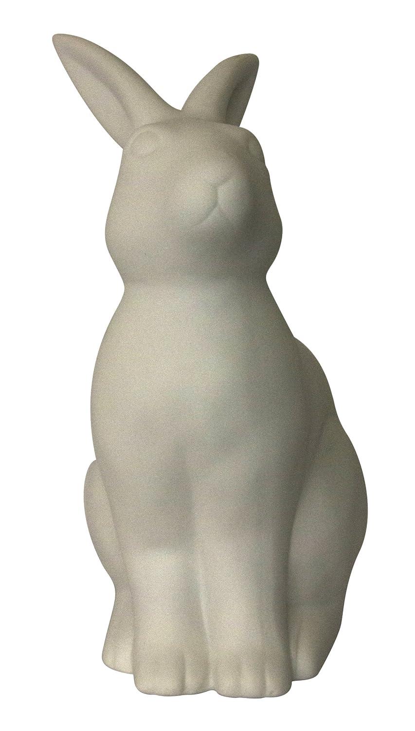 Gracie Oaks Creekwood Home 10.43" Glowing Ceramic Bunny Rabbit Light, For Home Décor, Nightstand, End Table, Entryway, Bookshelf, Kid's Room, White