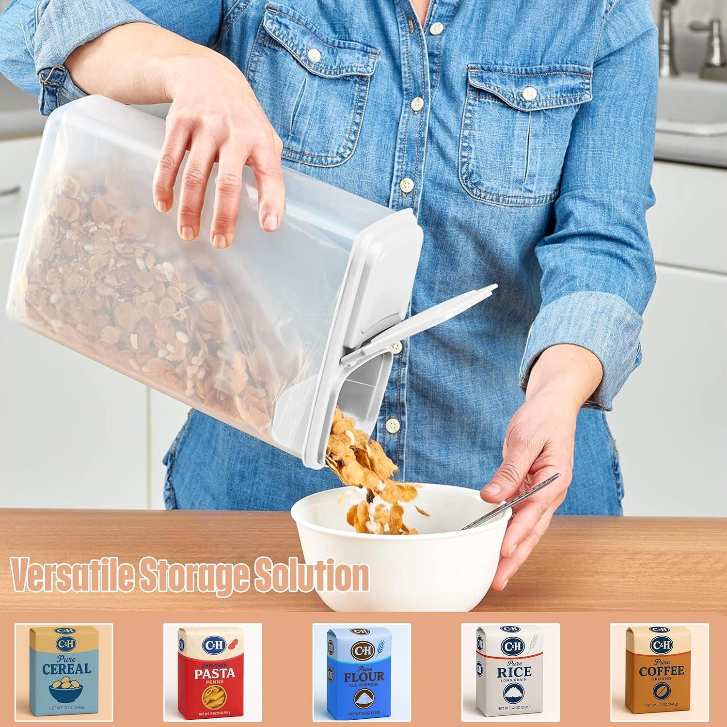 Clear BPA-Free Plastic Food Storage Dispensers Set with Flip Top Lid