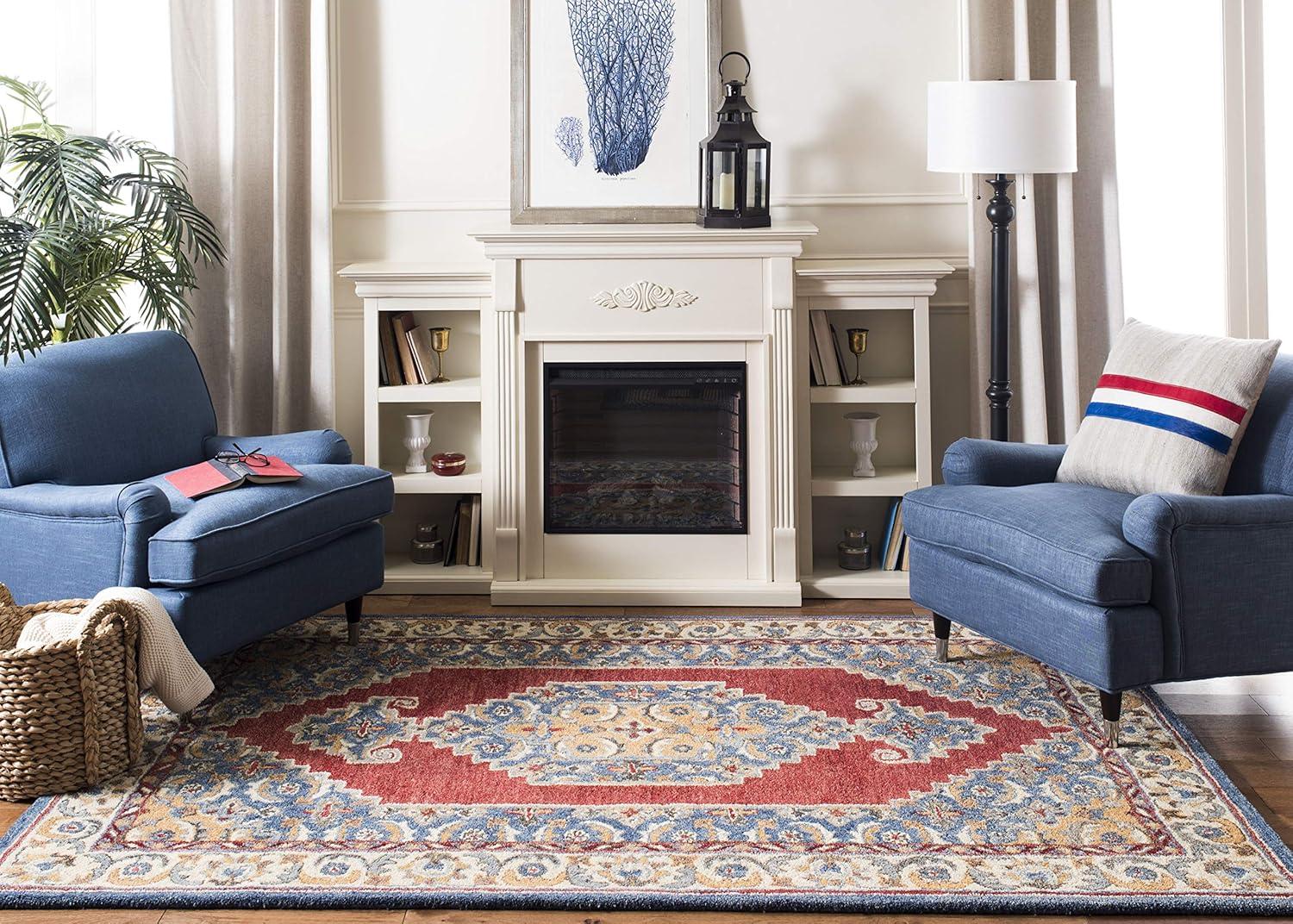 Antiquity AT505 Hand Tufted Area Rug - Blue/Red - 3'x5' - Safavieh.