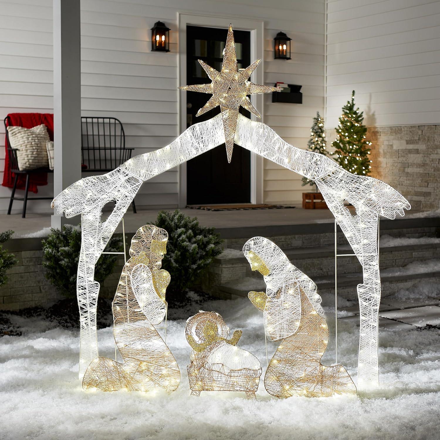 72" Nativity Scene White Lights - National Tree Company