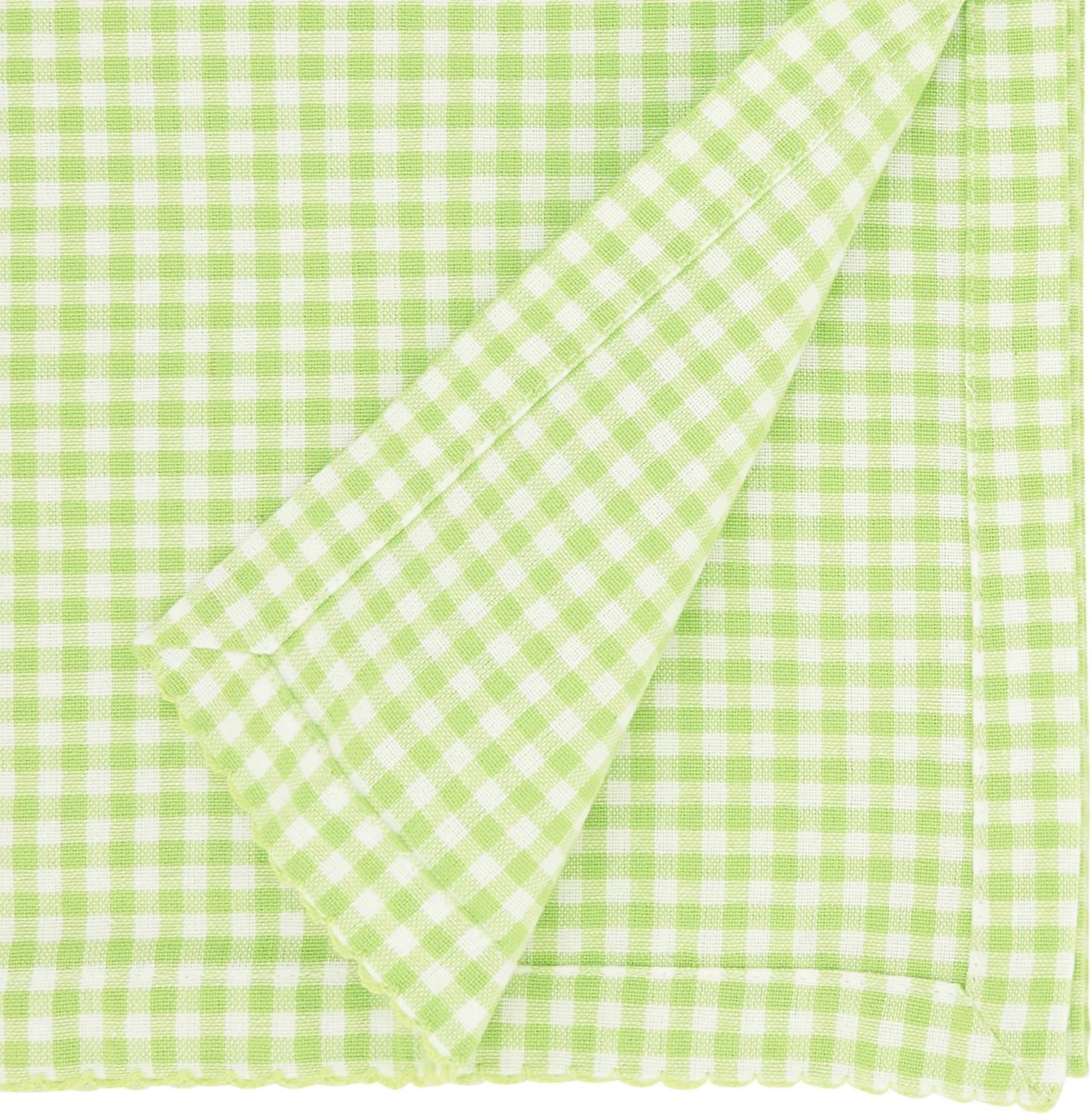 Saro Lifestyle Traditional Gingham Table Runner, Green, 16"x72"
