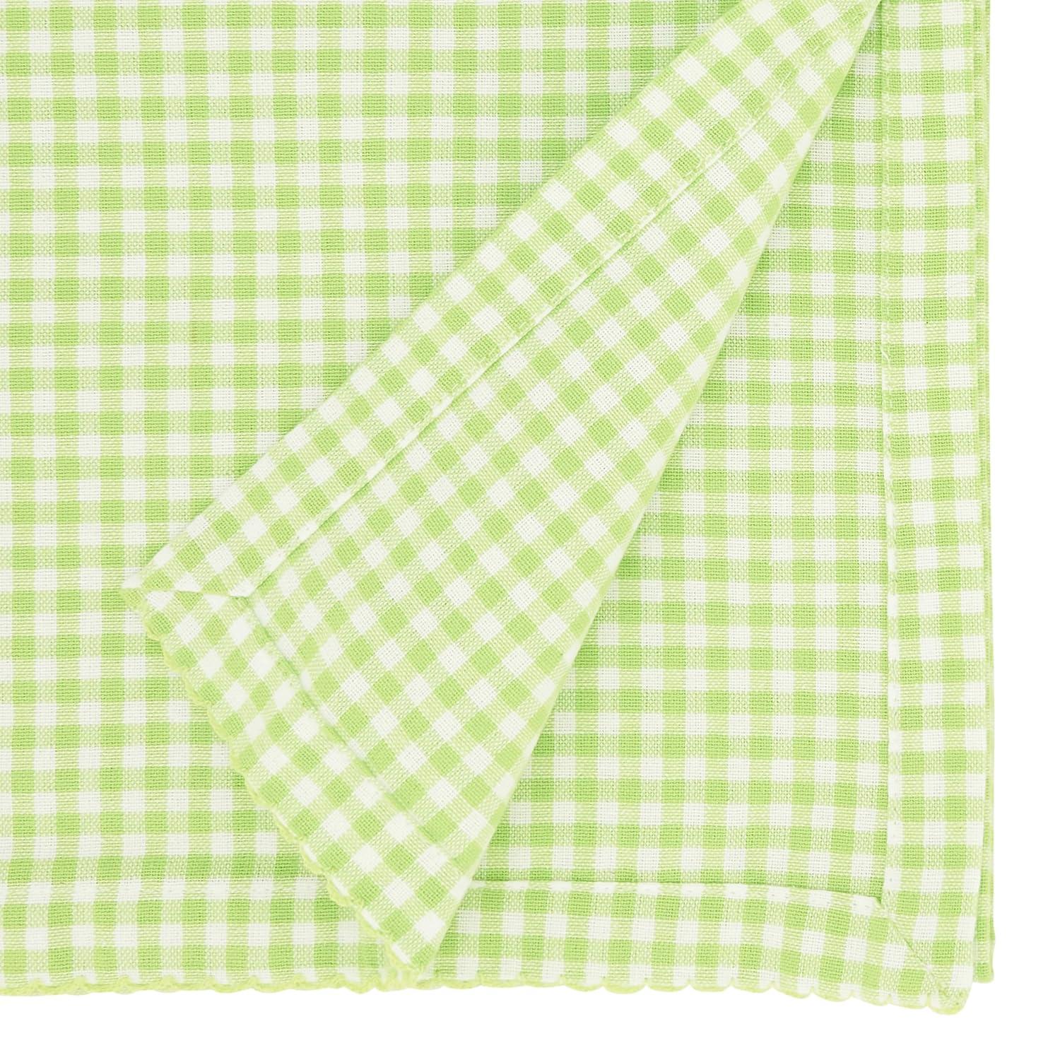 Saro Lifestyle Traditional Gingham Table Runner, Green, 16"x72"