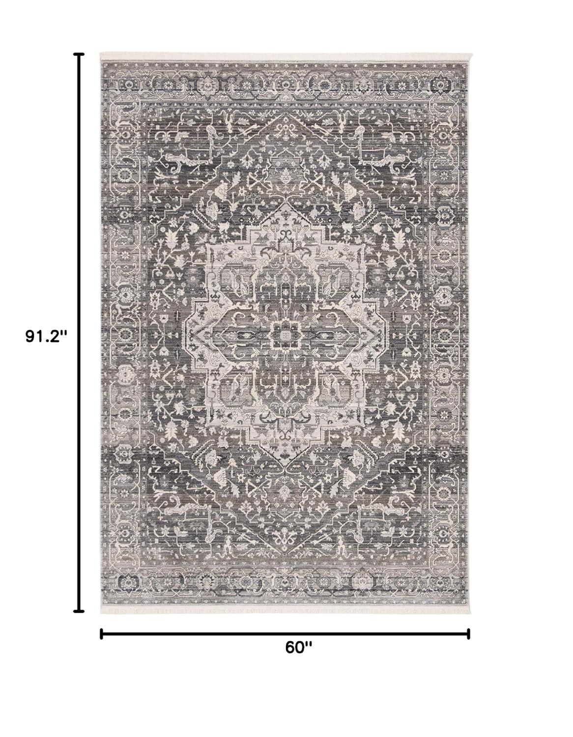 Vintage Persian VTP479 Power Loomed Indoor Area Rug - Grey/Charcoal - 5'x7'6" - Safavieh