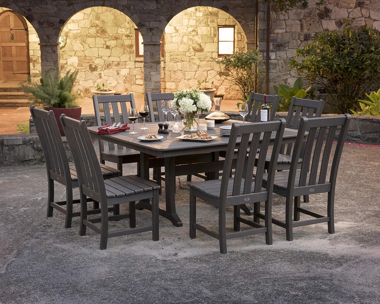 POLYWOOD Vineyard 9-Piece Dining Set in Mahogany
