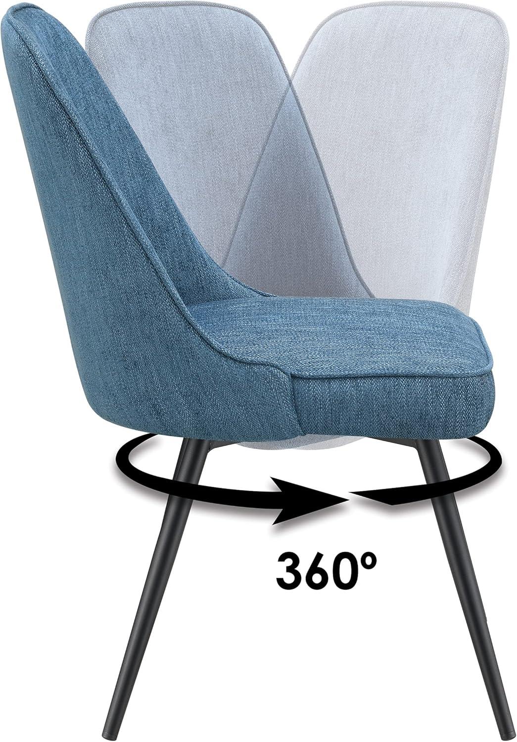 Martel Swivel Chair in Charcoal Herringbone Fabric with Black Legs