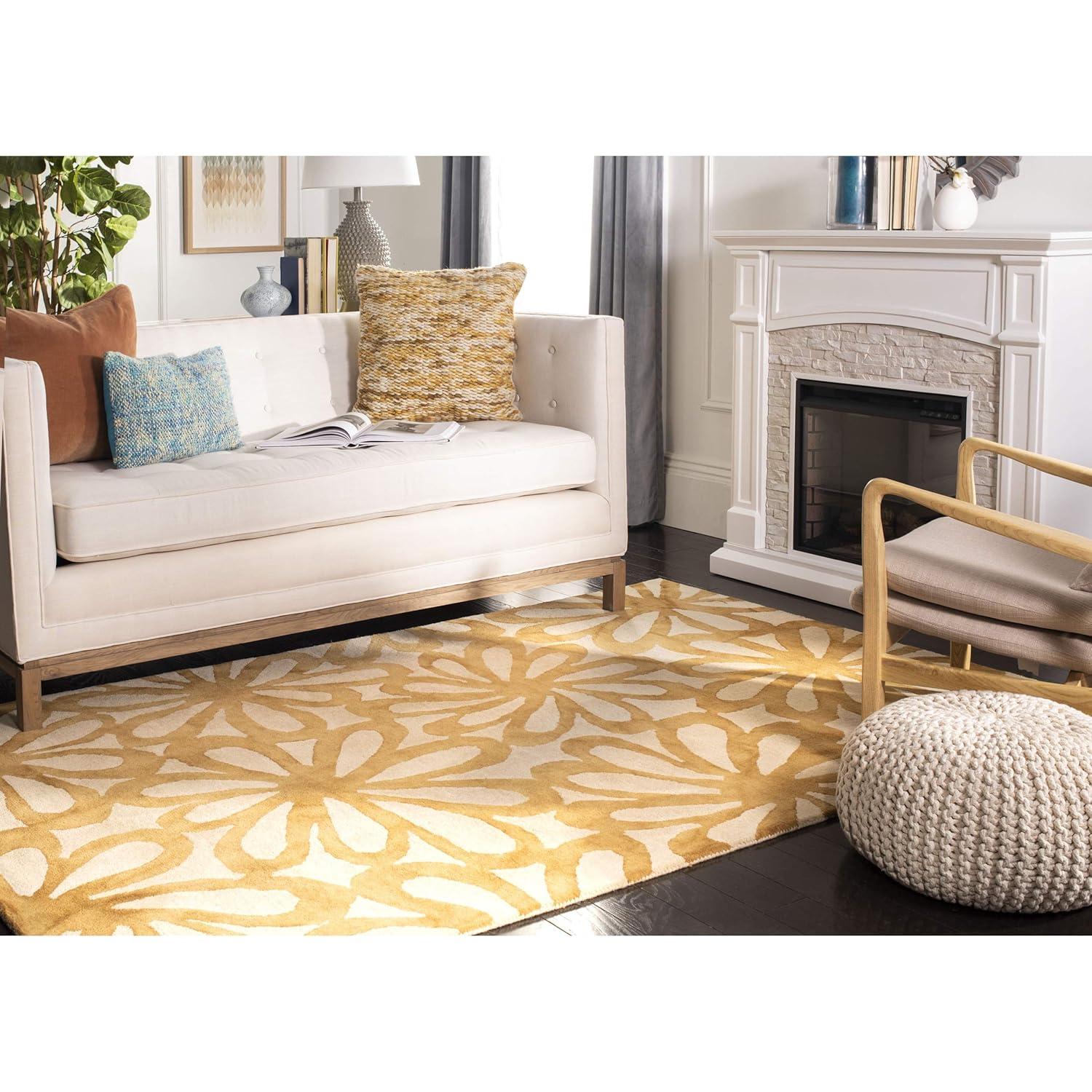 Dip Dye DDY527 Hand Tufted Area Rug - Beige/Gold - 7'x7' - Safavieh.