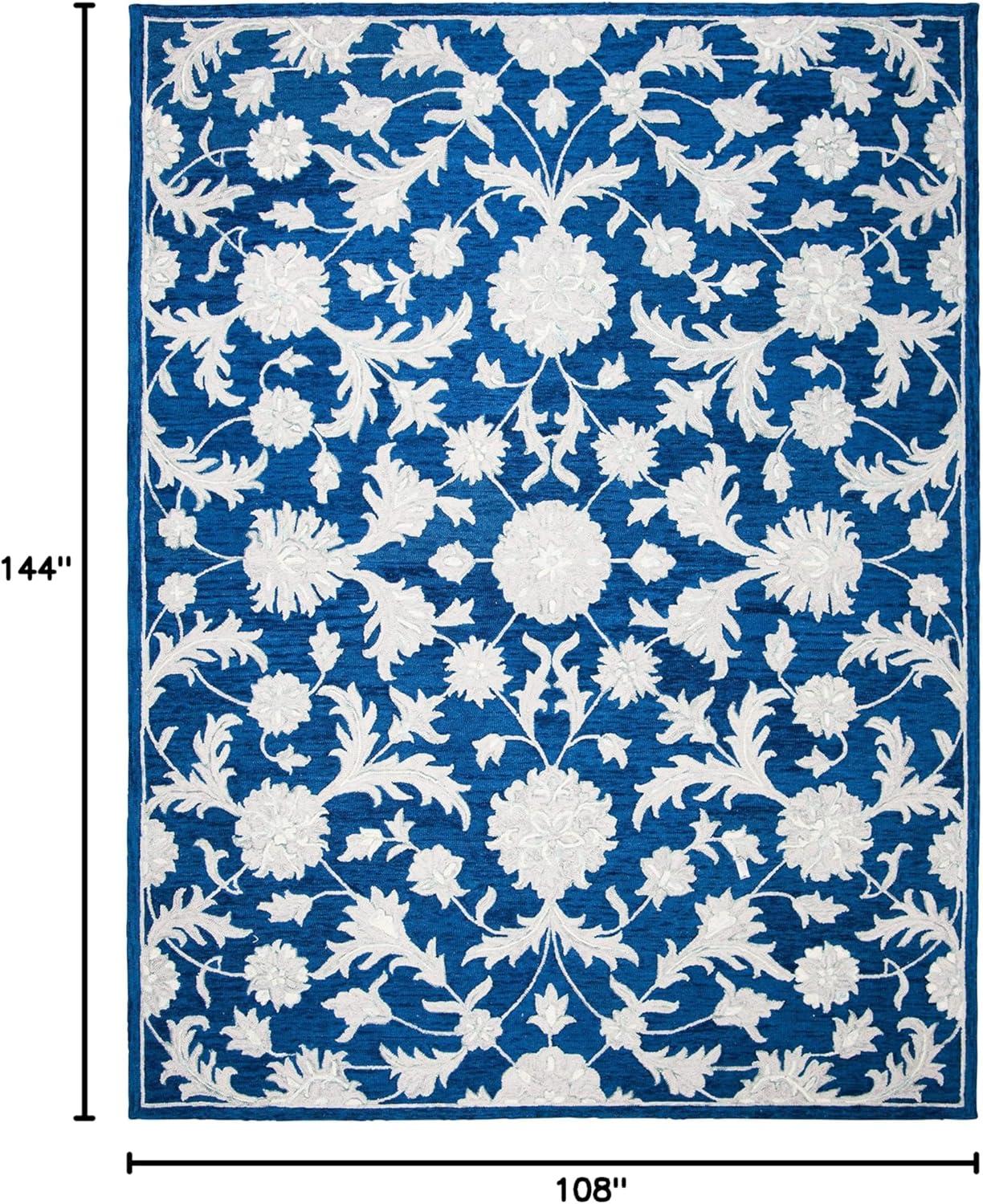 Micro-Loop MLP506 Hand Tufted Indoor Area Rug - Navy/Grey - 9'x12' - Safavieh