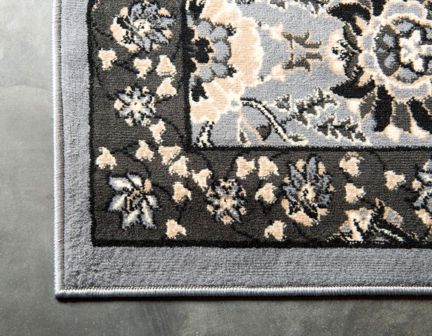 Unique Loom 4' 1 x 6' 1 Dark Gray Espahan Cape Cod Area Rug