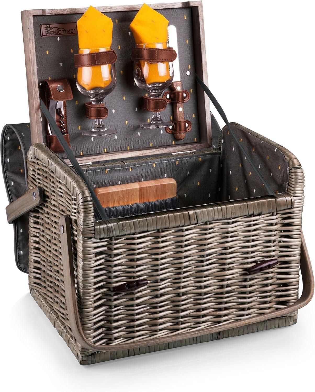 Picnic Time Kabrio Wine & Cheese Picnic Basket with Picnic Set 2
