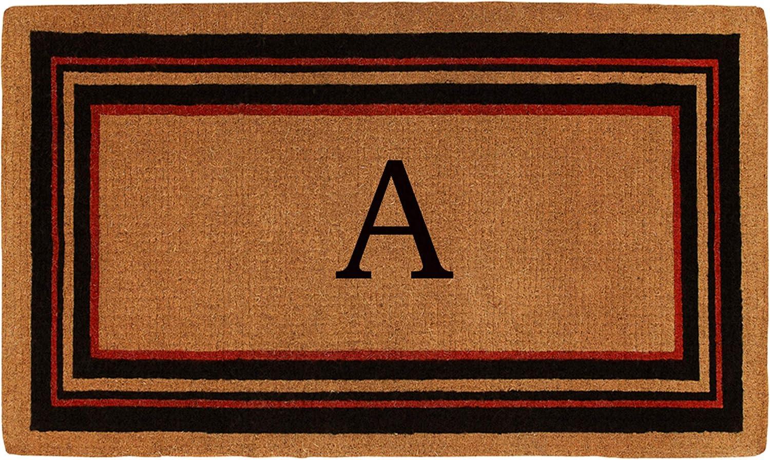 Extra-Thick Natural Coir Monogrammed Outdoor Doormat, 18" x 30"