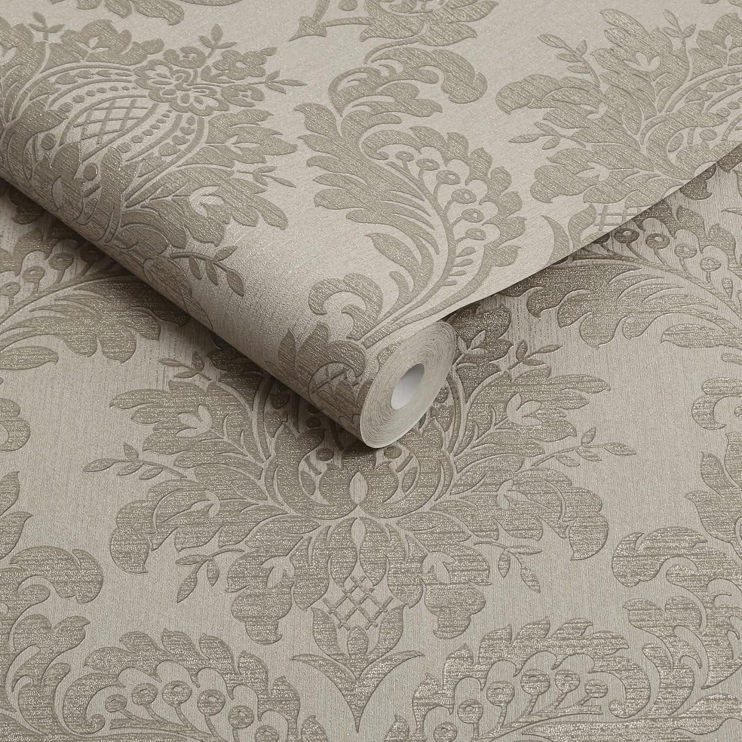 Archive Damask Taupe Wallpaper