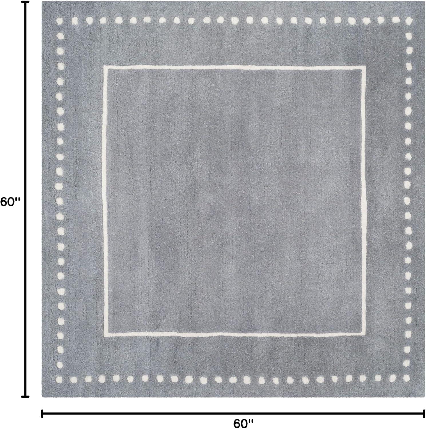 Bella BEL151 Hand Tufted Area Rug - Silver/Ivory - 5'x5' - Safavieh.