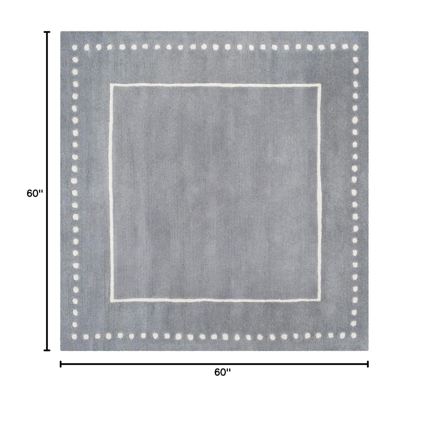 Bella BEL151 Hand Tufted Area Rug - Silver/Ivory - 5'x5' - Safavieh.