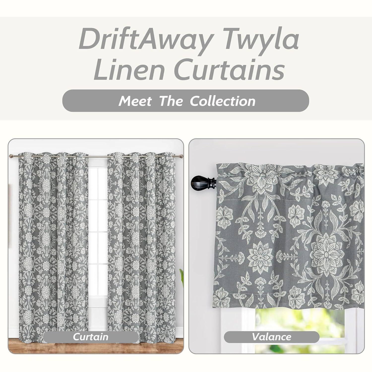 DriftAway Twyla Floral Tailored 52'' W Window Valance