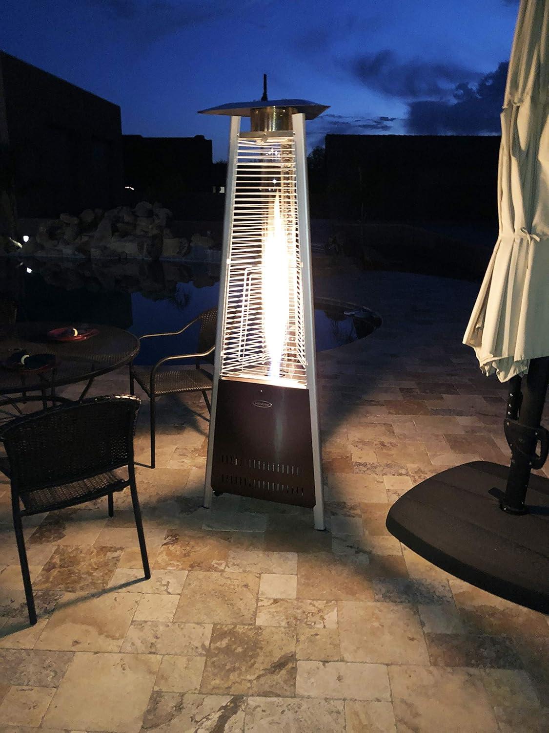 Hiland HLDS01-MGTHG Quartz 40,000 BTU Patio Heater Pyramid, Hammered Bronze