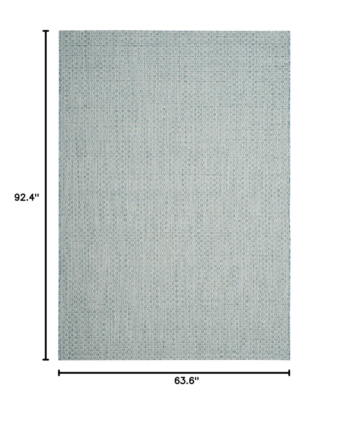 Courtyard CY8653 Power Loomed Indoor and Outdoor Area Rug - Light Blue/Light Grey - 5'3"x7'7" - Safavieh