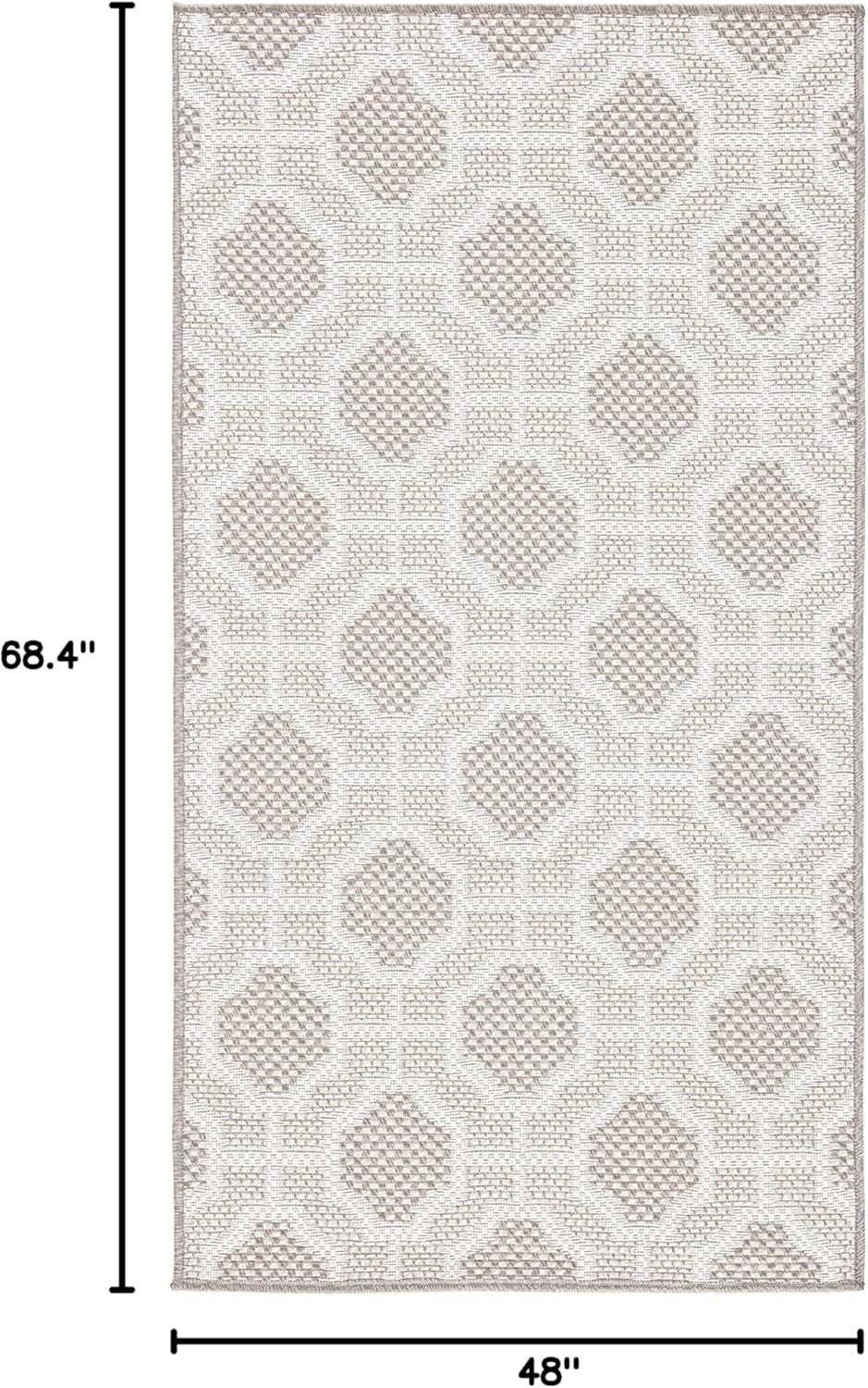 SAFAVIEH Lakeside Augustine Geometric Indoor/Outdoor Area Rug, Beige/Taupe, 4' x 5'7"