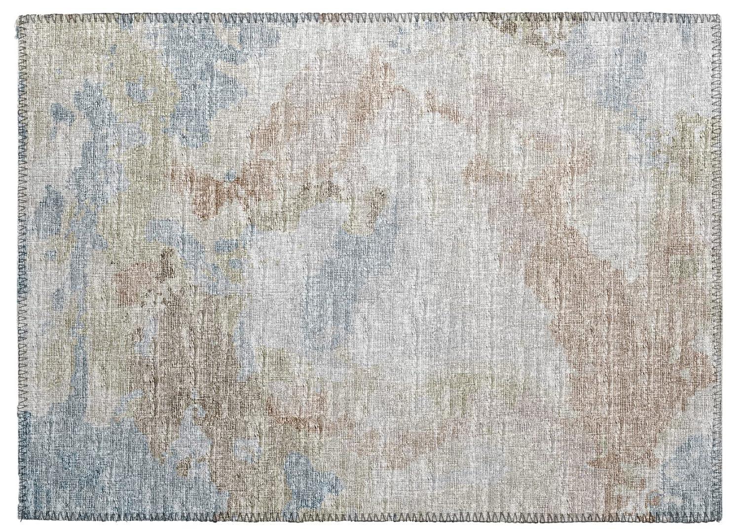 Addison Rugs Indoor/ Outdoor Accord Modern Polyester Washable Rug New 1'8" x 2'6" - Mocha Teal