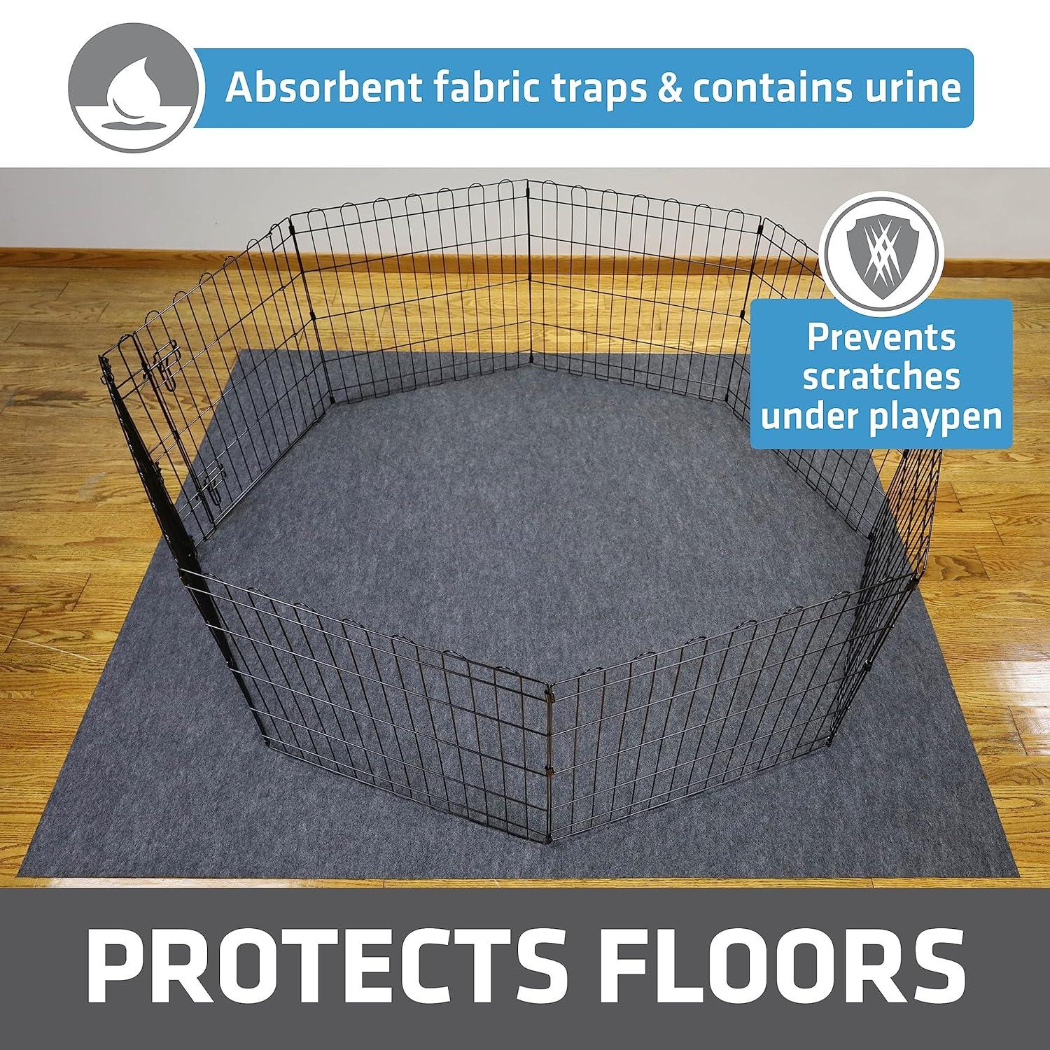 XL Dog Playpen Mat, Reusable Puppy Pad For Pet Training, Housebreaking, And Incontinence – Absorbent, Waterproof, Non-Slip, Machine Washable