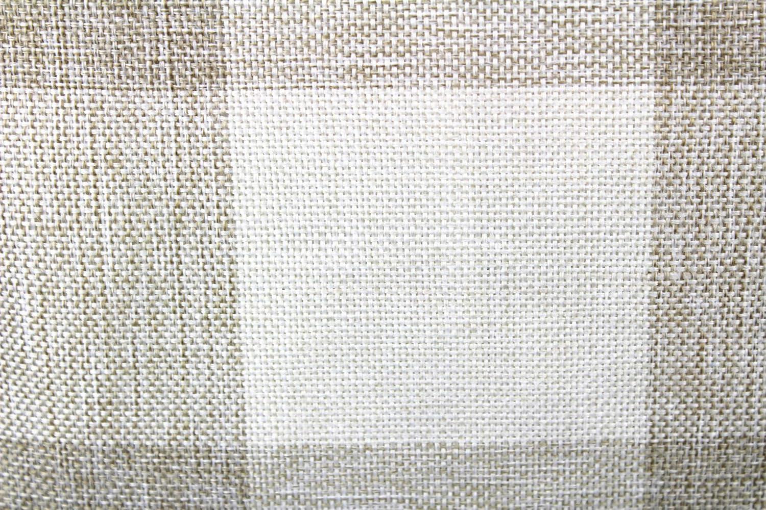 Jiuhong Cotton Linen Throw Pillow Covers Farmhouse Decor Checkers Plaids Square Cushion Case Home Decorative for Sofa Bedroom Car, 2 Pack (Beige, 18 x 18 Inch)