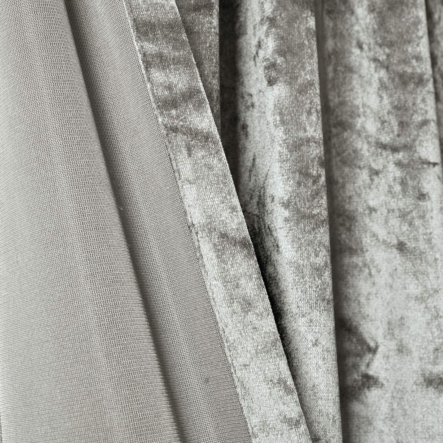 Elegant Silver Velvet Light Filtering Rod Pocket Window Curtains, Set of 2