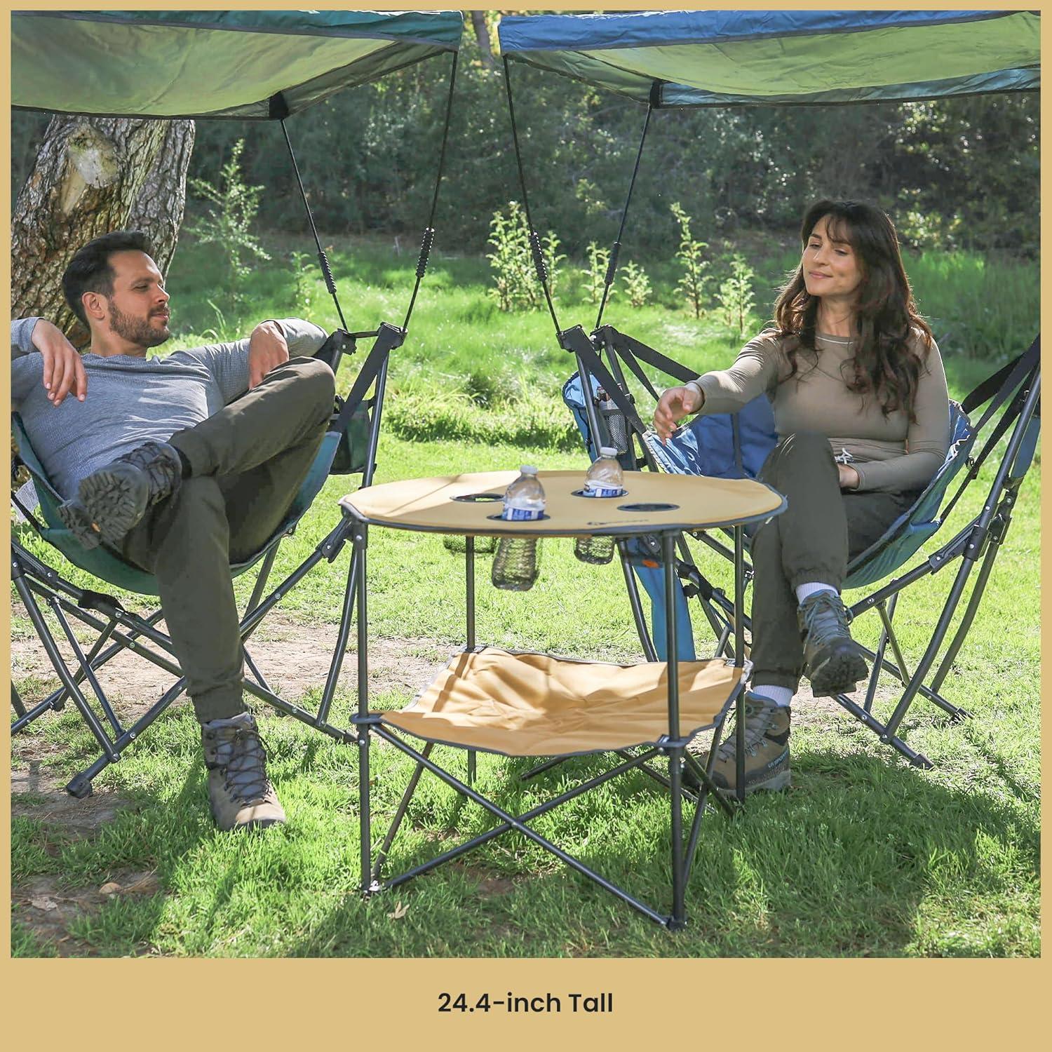 ARROWHEAD Outdoor Round Fabric Outdoor Folding Camping Table