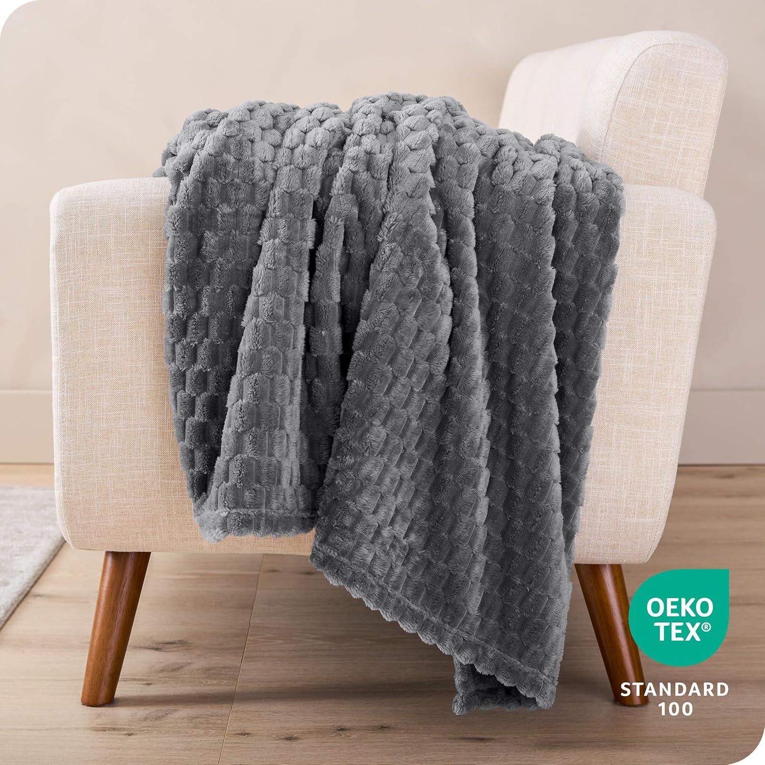 Bare Home Plush Textured Microplush Fleece Blanket | Wayfair