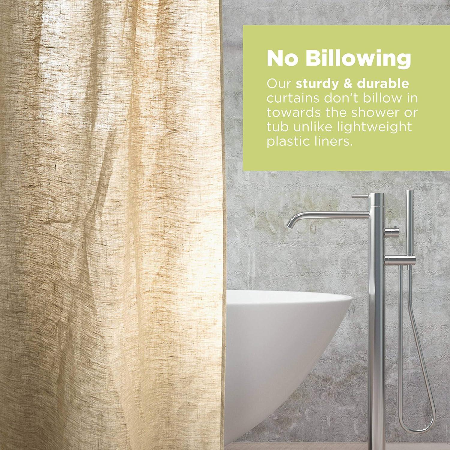 Natural Hemp 70x74" Stall Shower Curtain - Natural fabric Leakproof curtain for luxury bathroom decor - Natural